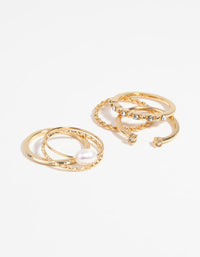 Gold Plated Ring Stack Pack with Freshwater Pearls - link has visual effect only
