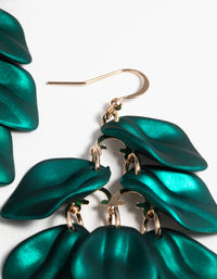 Green Pearlised Cascade Petal Earrings - link has visual effect only