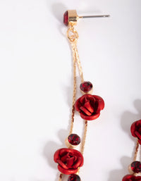 Red Rose Drop Earrings - link has visual effect only