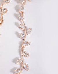 Rose Gold Cubic Zirconia Vine Drop Earrings - link has visual effect only