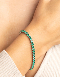 Emerald Cubic Zirconia Tennis Bracelet - link has visual effect only