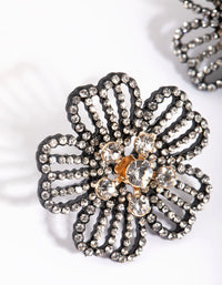 Matte Diamante Flower Stud Earrings - link has visual effect only