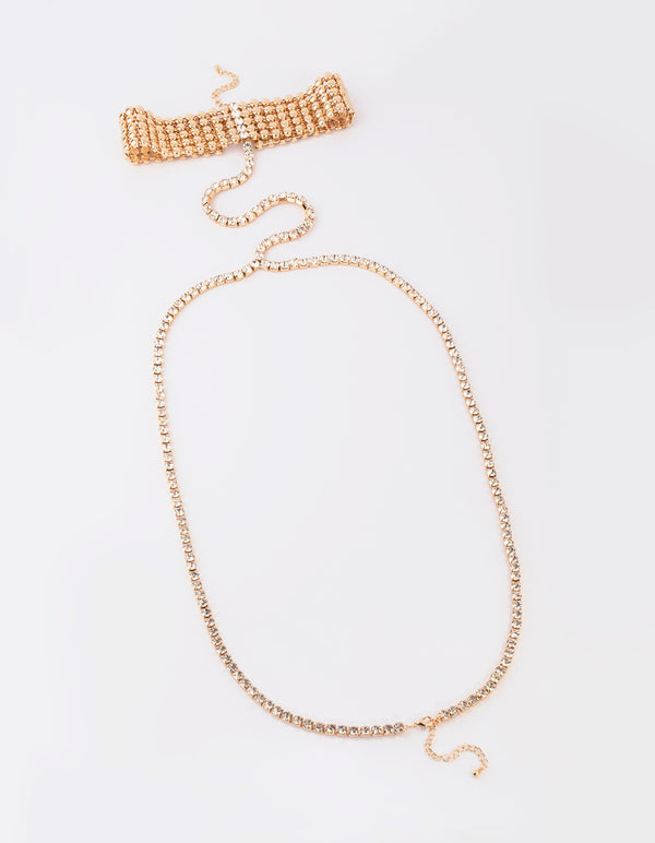 Gold Diamante Body Chain