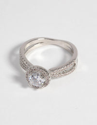 Rhodium Cubic Zirconia Ring - link has visual effect only