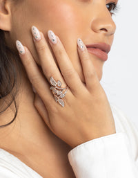 Rose Gold Diamante Petal Ring - link has visual effect only