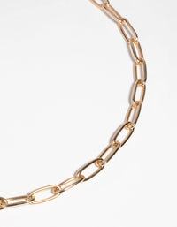 Gold Wide Chain Necklace - link has visual effect only