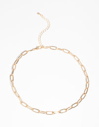 Gold Wide Chain Necklace - link has visual effect only