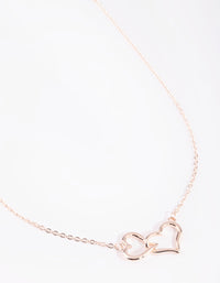 Rose Gold Interlocked Hearts Necklace - link has visual effect only
