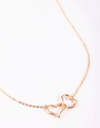 Gold Interlocked Hearts Necklace - link has visual effect only