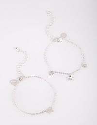 Silver Butterfly Bracelet Set - link has visual effect only