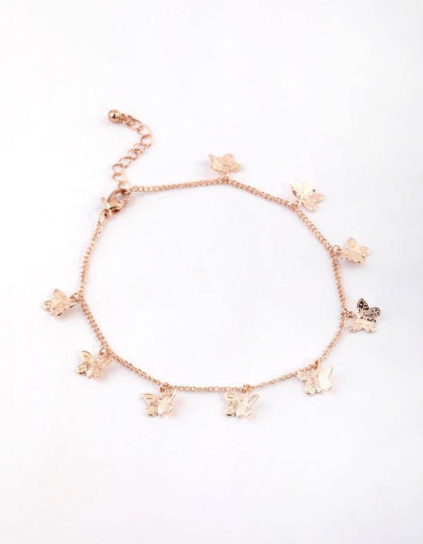Rose Gold Butterfly Chain Anklet