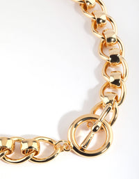 Gold Plated Chunky Fob Necklace - link has visual effect only