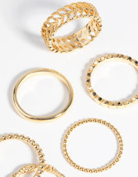 Gold Plated Textured Ring 6-Pack - link has visual effect only
