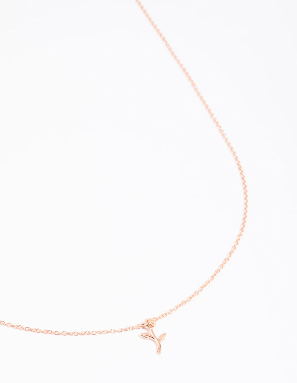 Rose Gold Plated Sterling Silver Rose Necklace