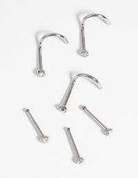 Surgical Steel Nose Studs with Diamantes - link has visual effect only
