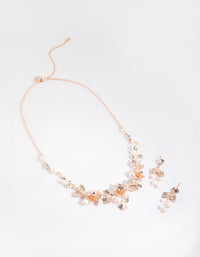 Rose Gold Diamante & Pearl Necklace - link has visual effect only
