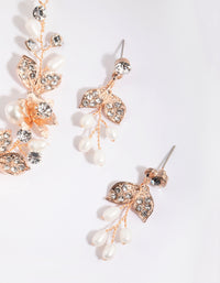 Rose Gold Diamante & Pearl Necklace - link has visual effect only
