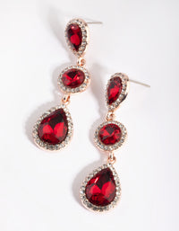 Red Teardrop Diamante Earrings - link has visual effect only