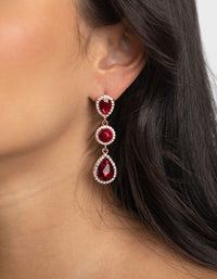 Red Teardrop Diamante Earrings - link has visual effect only