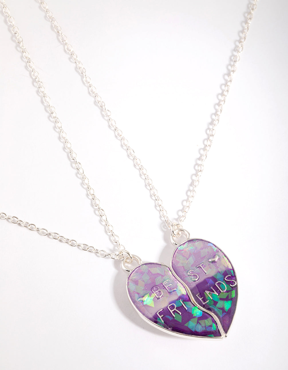 Best Friends Mood Chevron Heart Pendant Necklaces - 2 Pack | Claire's