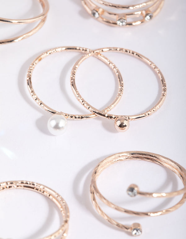 Rose Gold Oval Ring Pack