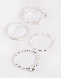 Silver Links Ring 4-Pack - link has visual effect only