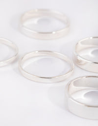 Silver Flat Band Ring 5-Pack - link has visual effect only