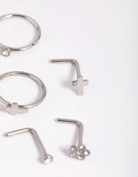 Surgical Steel Cross Nose Ring 6-Packs - link has visual effect only