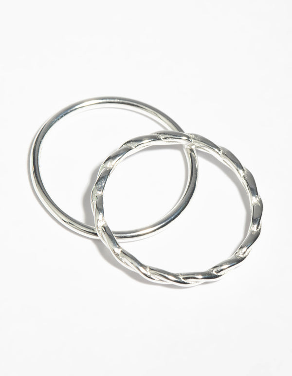 Sterling Silver Twist Ring Set