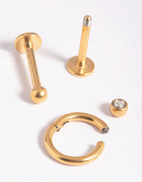 Gold Plated Surgical Steel Clicker Earring Pack - link has visual effect only