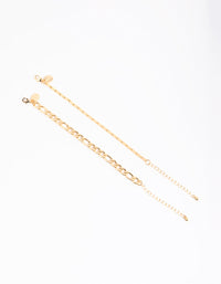 Gold Plated Mixed Chain Bracelet Set - link has visual effect only