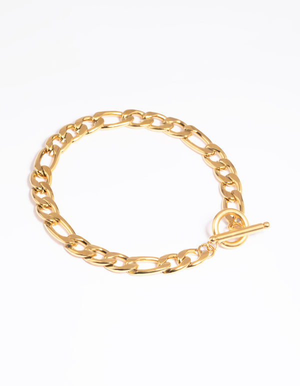 Gold Plated Surgical Steel Figaro Fob Bracelet