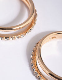 Gold Diamante Double Hoop Earrings - link has visual effect only