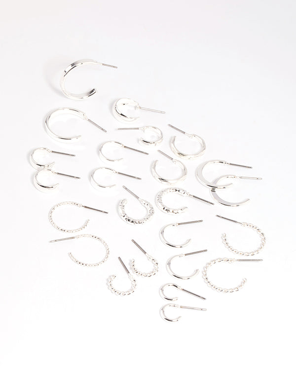 Silver Hoop Earring 12-Pack