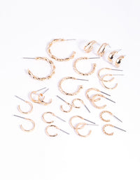 Gold Twisted Hoop Earring 12-Pack - link has visual effect only