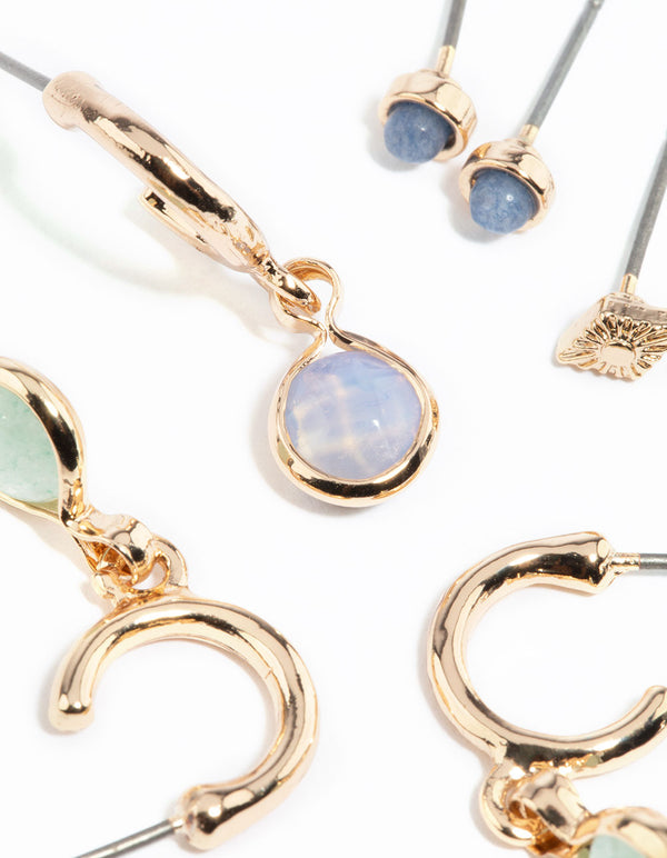 Gold Charm Stacking Earrings