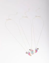 Kids Tie Dye Heart Best Friend Necklace Pack - link has visual effect only
