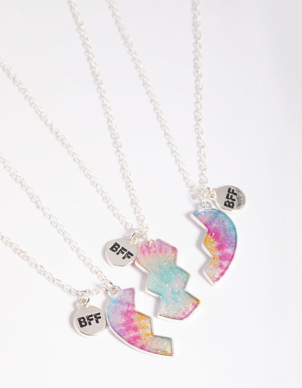 Kids Tie Dye Heart Best Friend Necklace Pack - Lovisa