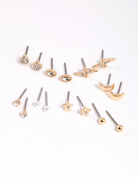 Gold Celestial Pearl Stud Earring 8-Pack - link has visual effect only