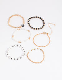 90s Pearl & Bead Bracelet 5-Pack - link has visual effect only