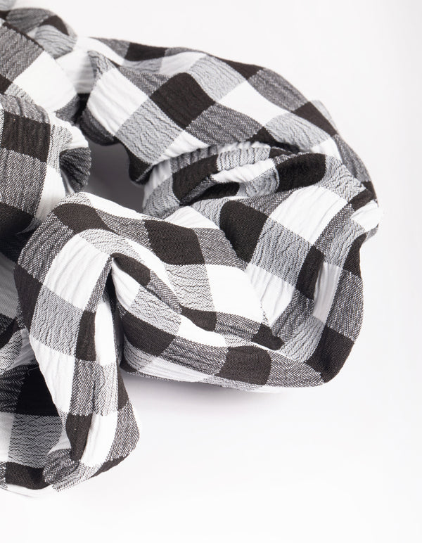 Black & White Check Scrunchie