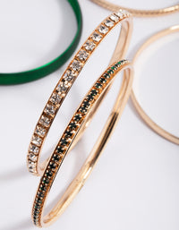 Green Pearlised Diamante Bracelet 5-Pack - link has visual effect only