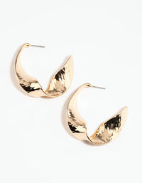 Gold Twisted Drop Earrings - link has visual effect only