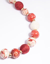 Red Mixed Beaded Rope Necklace - link has visual effect only