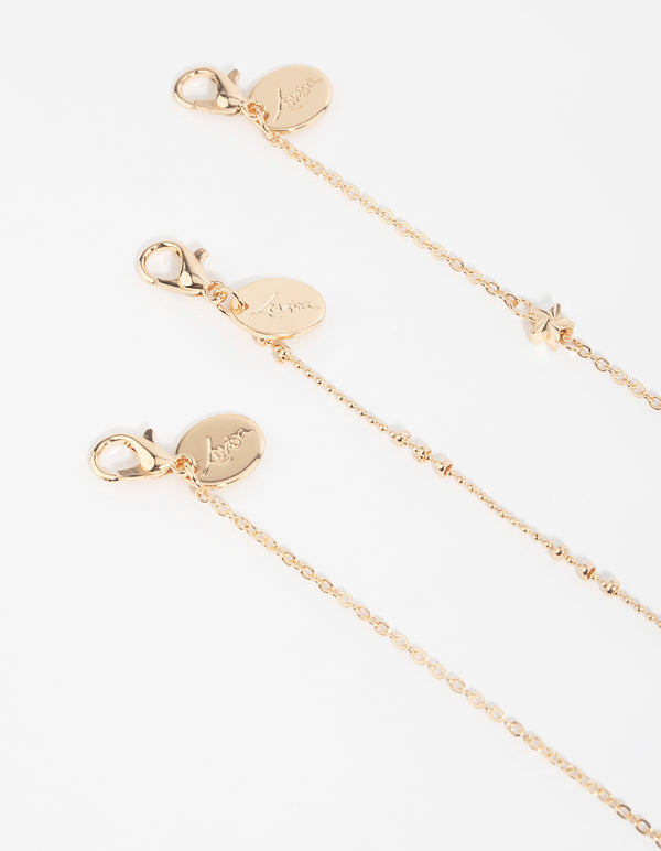Gold Star Bracelet & Anklet Pack