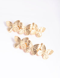 Gold Butterfly Barette Clips - link has visual effect only