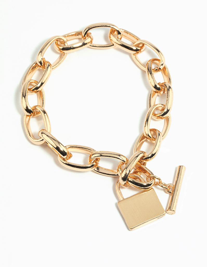 Gold Padlock Chain Bracelet - Lovisa
