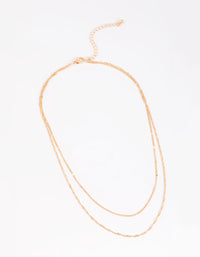 Gold Twisted Layered Necklace - link has visual effect only