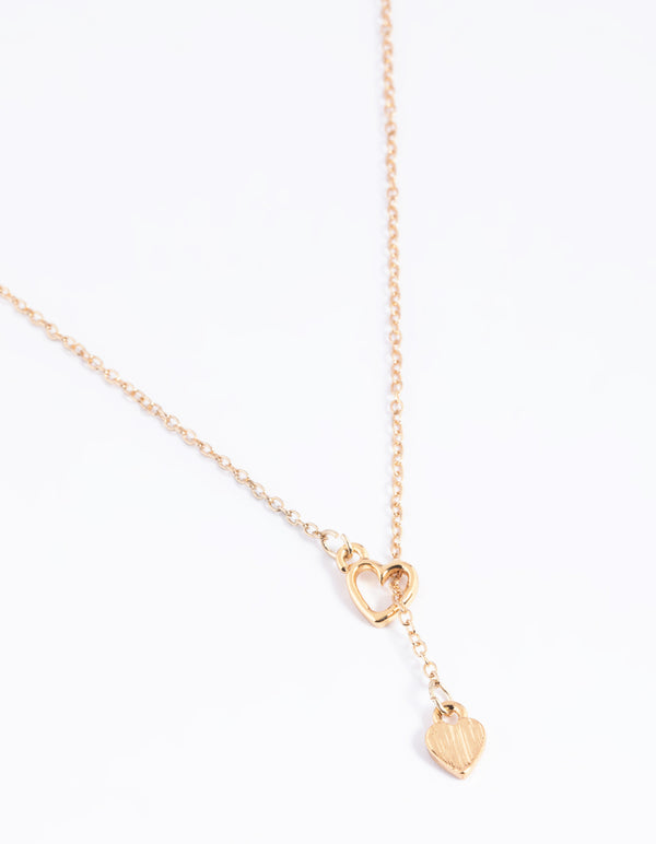 Gold Heart Thread Necklace
