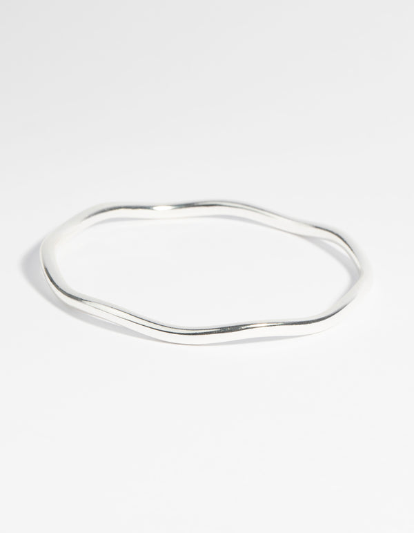 Silver Plated Wavy Bangle